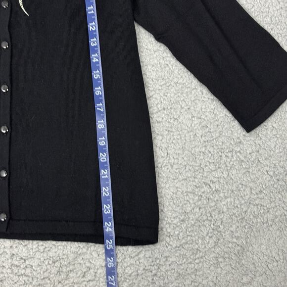 Bob Mackie Wearable Art Cardigan Women Medium Sequin Embroidered Full Button - Picture 8 of 12